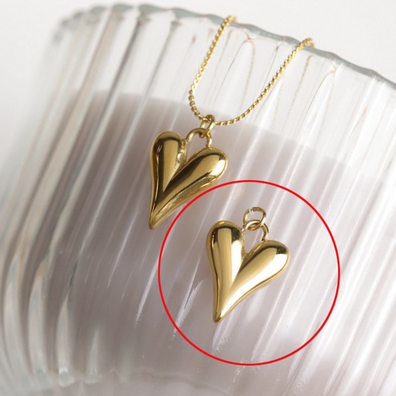 Fashion Gold - One Pendant Titanium Steel Gold-plated Three-dimensional Love Pendant