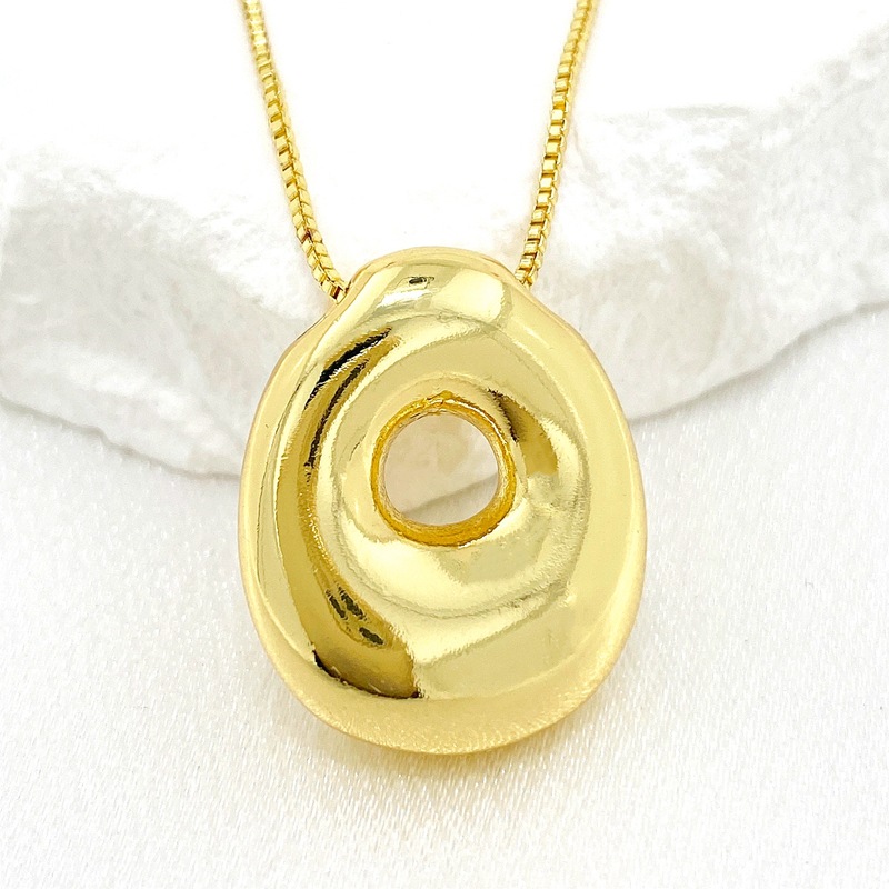 Fashion O Gold Plated Copper 26 Letter Necklace