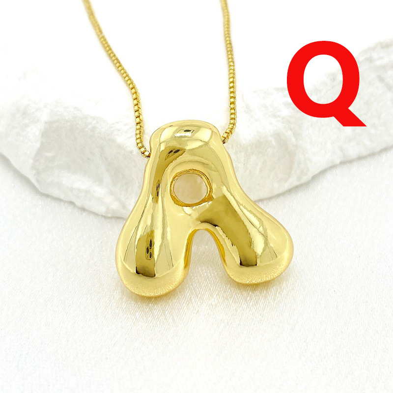 Fashion Q Gold Plated Copper 26 Letter Necklace