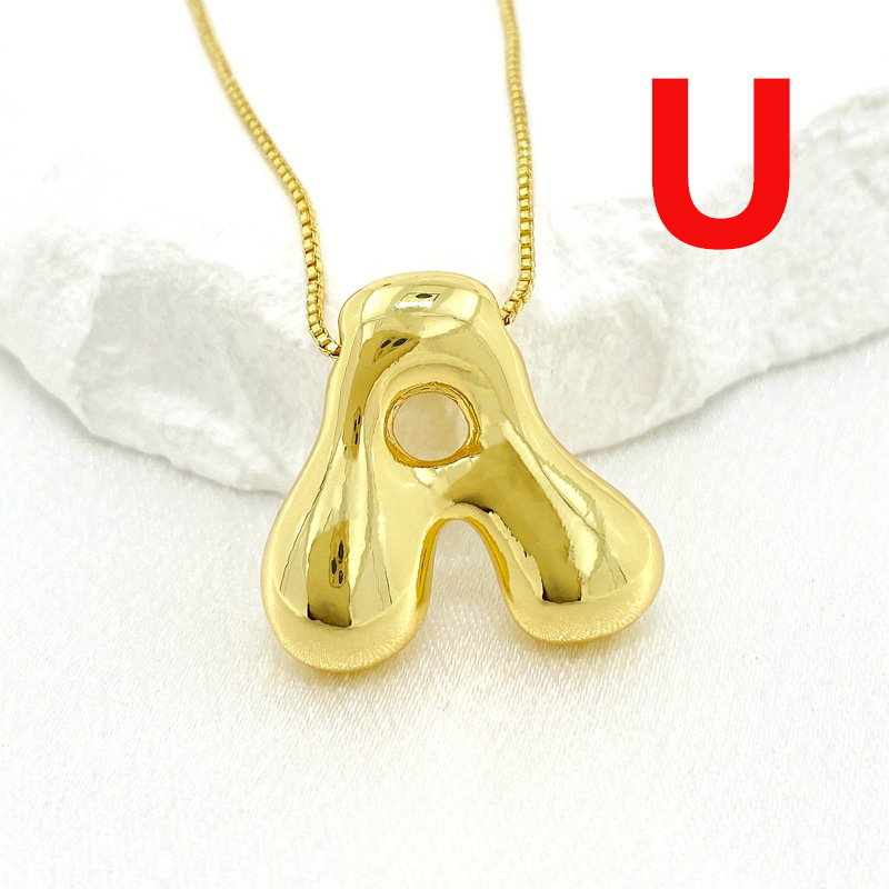 Fashion U Gold Plated Copper 26 Letter Necklace