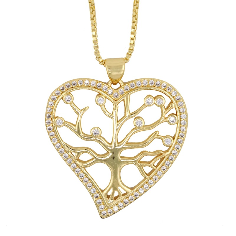Fashion Love 3 Copper And Diamond Love Tree Of Life Necklace