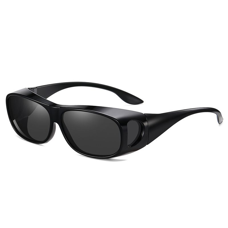 Fashion Bright Black Frame Black Film C1 Pc Large Frame Sunglasses