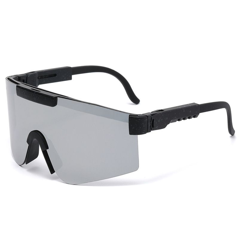 Fashion Black Frame Gray Splash Ink Frame White Reflective C4 Pc Integrated Large Frame Sunglasses