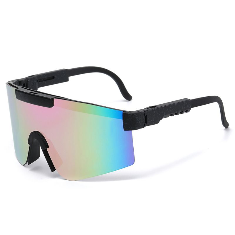 Fashion Black Frame Blue Splash Ink Frame Pink Reflective C8 Pc Integrated Large Frame Sunglasses