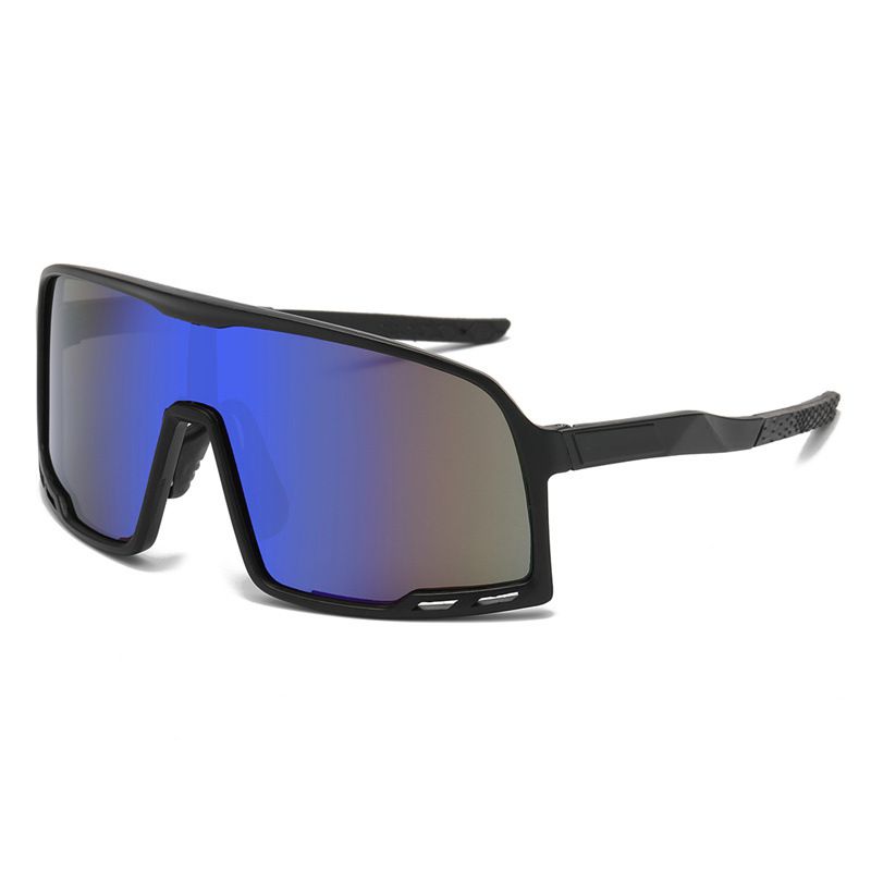 Fashion Black Frame Blue Film C2 Pc Integrated Large Frame Sunglasses