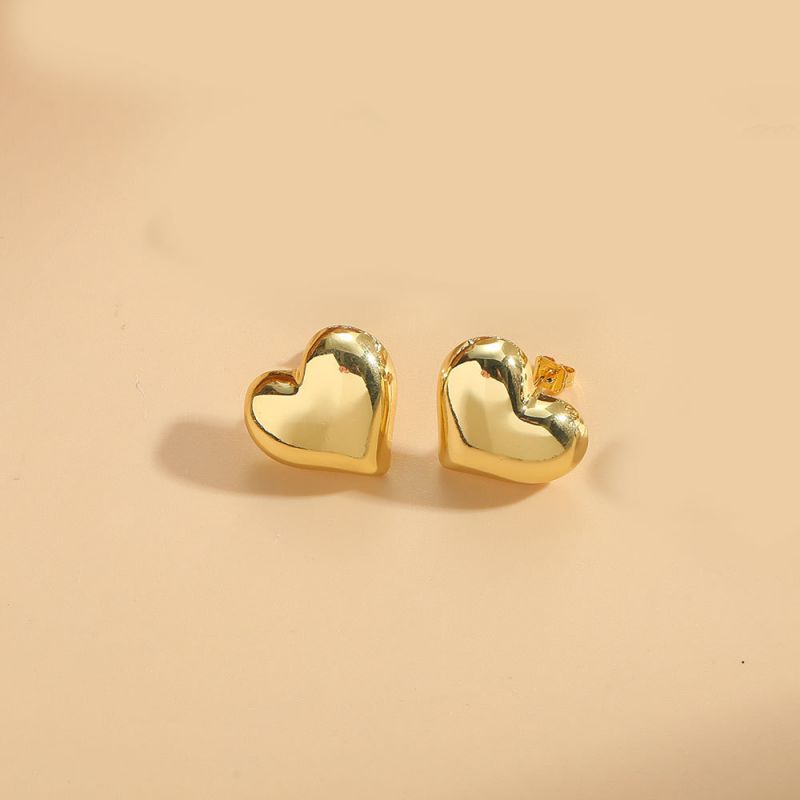 Fashion Love (gold) Gold-plated Copper Love Earrings