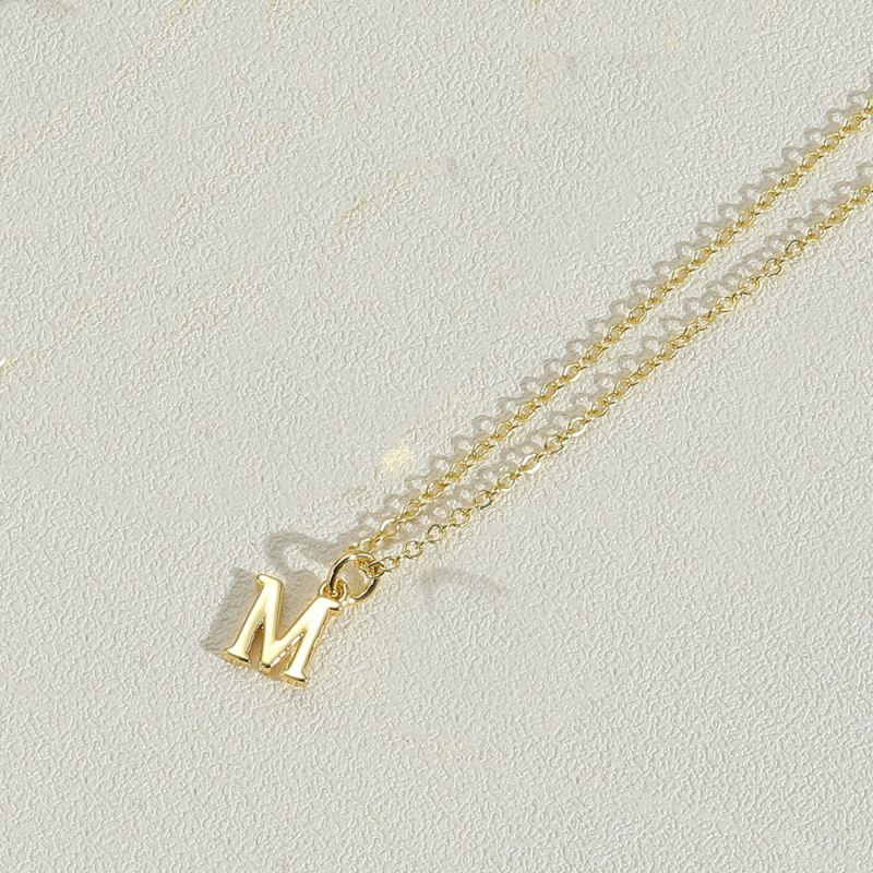 Fashion M Copper 26 Letter Necklace
