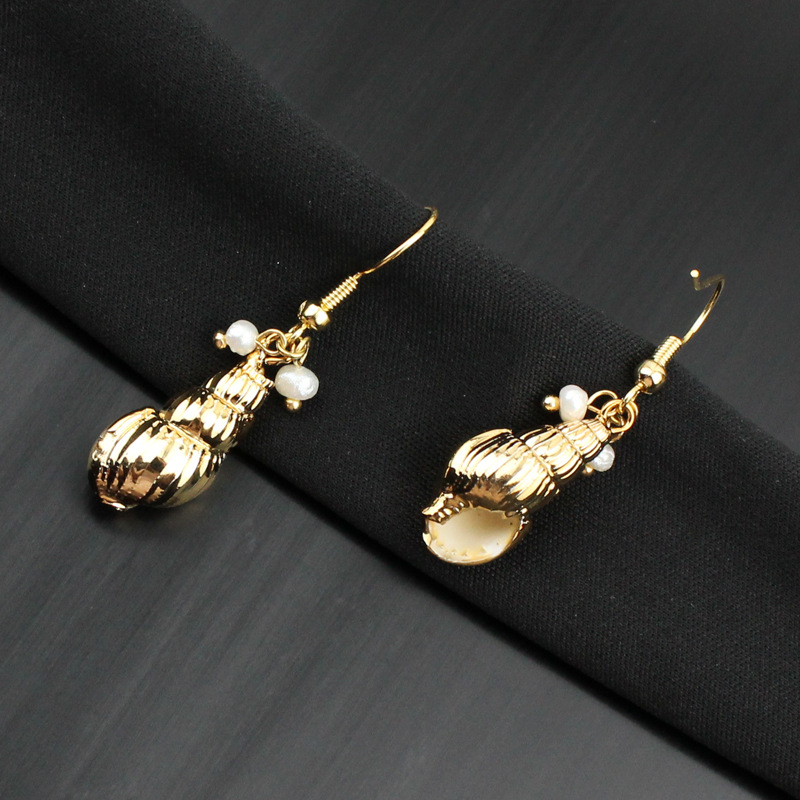Fashion Gold Geometric Conch Earrings