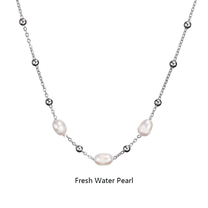 Fashion 5# Geometric Natural Stone Bead Chain Necklace