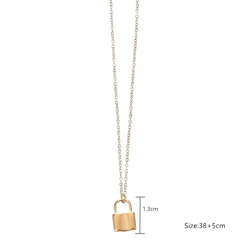 Fashion Small Lock Stainless Steel Small Lock Necklace