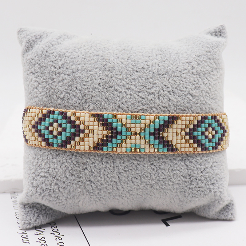 Fashion 2# Rice Beads Woven Geometric Rhombus Bracelet