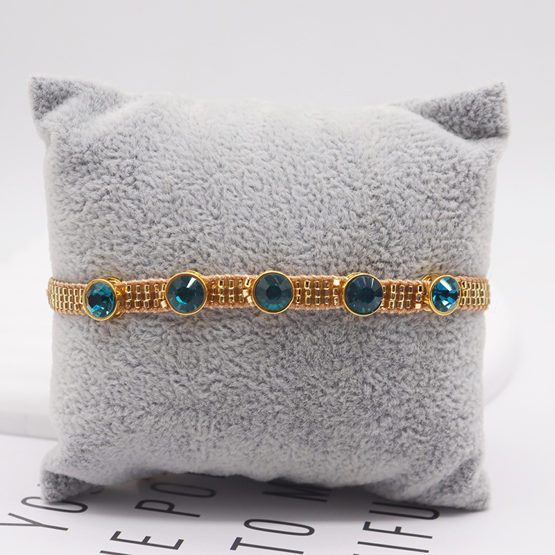 Fashion 3# Rice Beads Woven Round Zirconium Bracelet