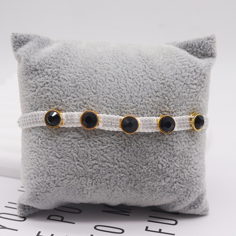 Fashion 7# Rice Beads Woven Round Zirconium Bracelet