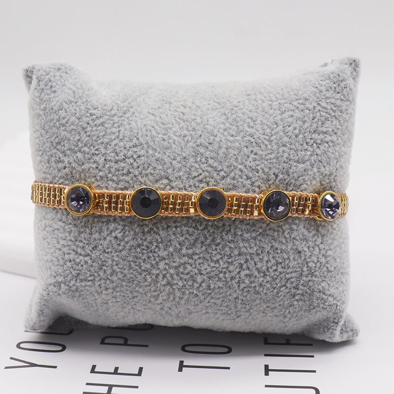Fashion 15# Rice Beads Woven Round Zirconium Bracelet