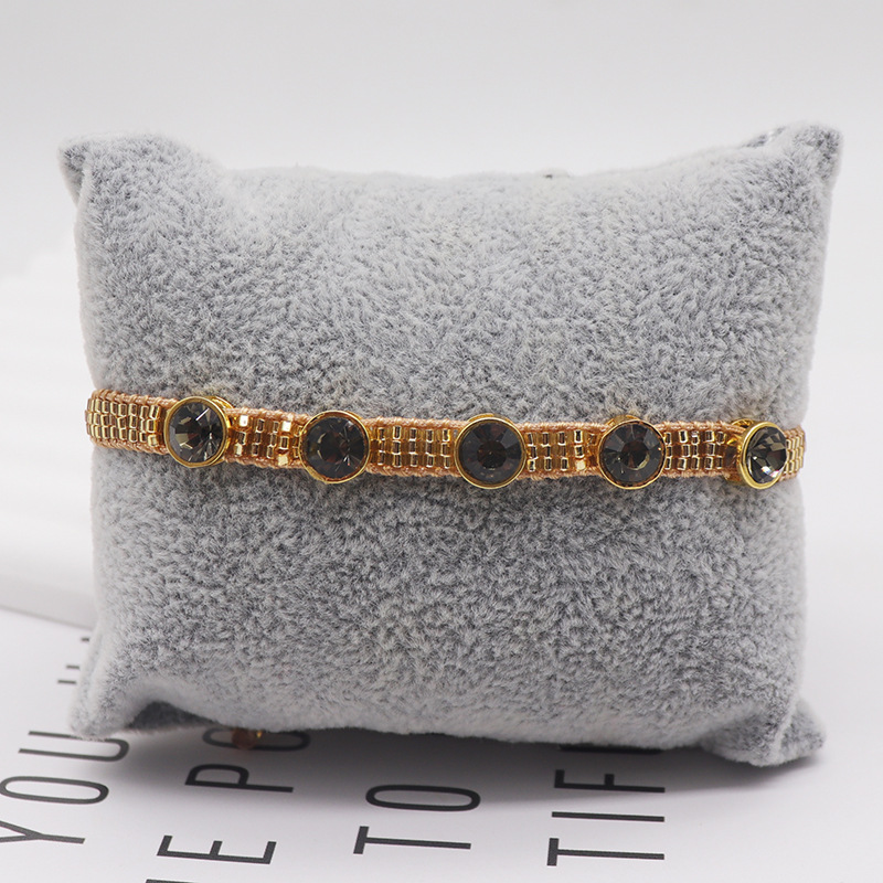 Fashion 17# Rice Beads Woven Round Zirconium Bracelet