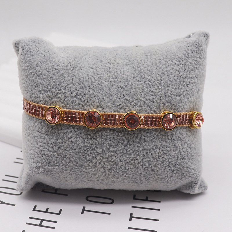 Fashion 19# Rice Beads Woven Round Zirconium Bracelet