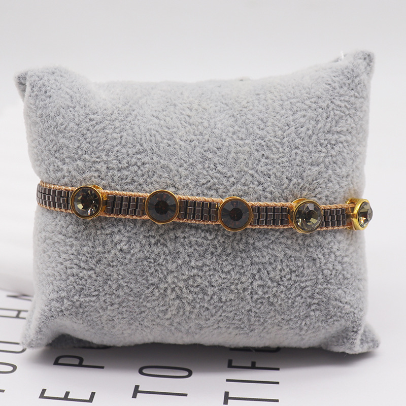 Fashion Twenty Two# Rice Beads Woven Round Zirconium Bracelet