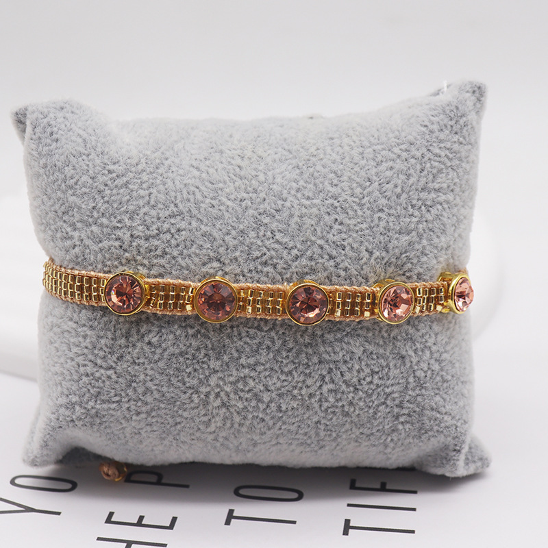 Fashion Twenty Three# Rice Beads Woven Round Zirconium Bracelet