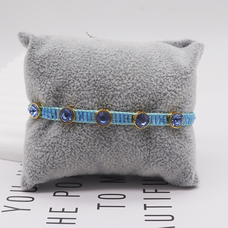 Fashion 27# Rice Beads Woven Round Zirconium Bracelet