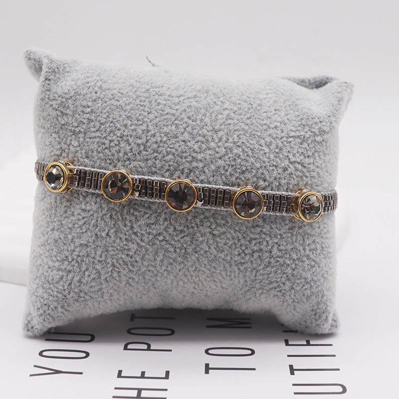 Fashion 31# Rice Beads Woven Round Zirconium Bracelet