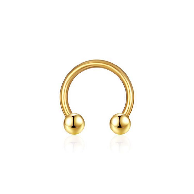 Fashion 1.2*8c Shaped Horseshoe Nose Ring Gold Stainless Steel C-shaped Horseshoe Nose Ring