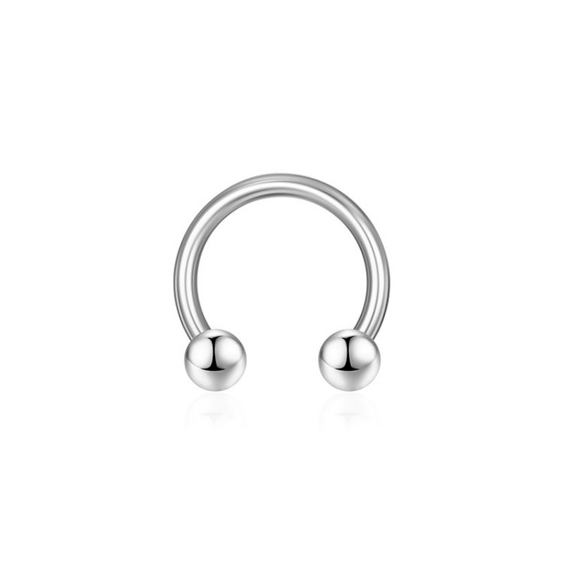 Fashion 1.2*8c Shaped Horseshoe Nose Ring Steel Color Stainless Steel C-shaped Horseshoe Nose Ring