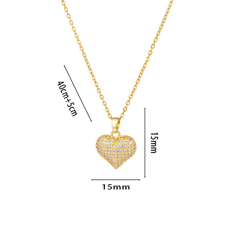 Fashion Golden Love Necklace Titanium Steel Diamond Love Necklace