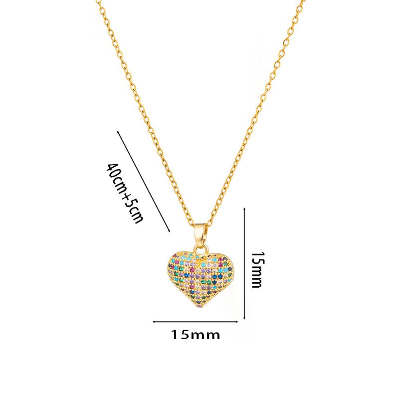 Fashion Gold Colored Diamond Love Necklace Titanium Steel Diamond Love Necklace