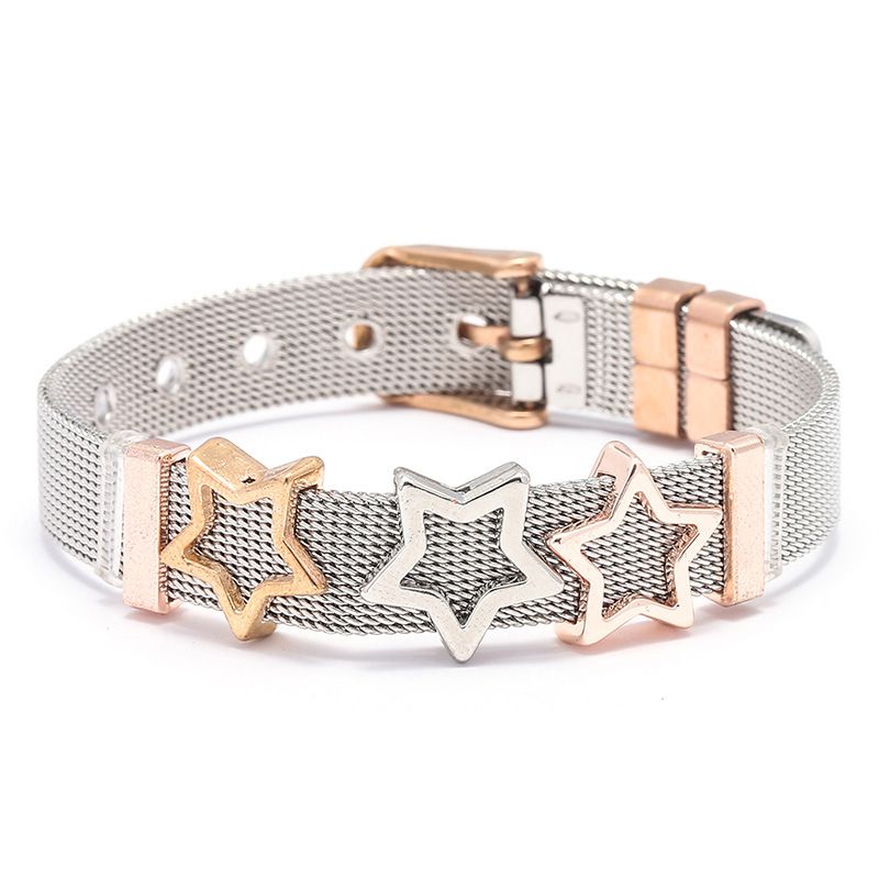 Fashion Star Stainless Steel Geometric Strap Bracelet