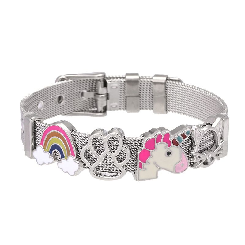 Fashion 4# Stainless Steel Geometric Strap Bracelet