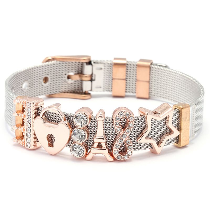 Fashion 10# Stainless Steel Geometric Strap Bracelet
