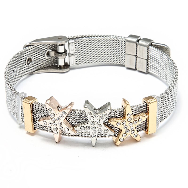 Fashion 12# Stainless Steel Geometric Strap Bracelet