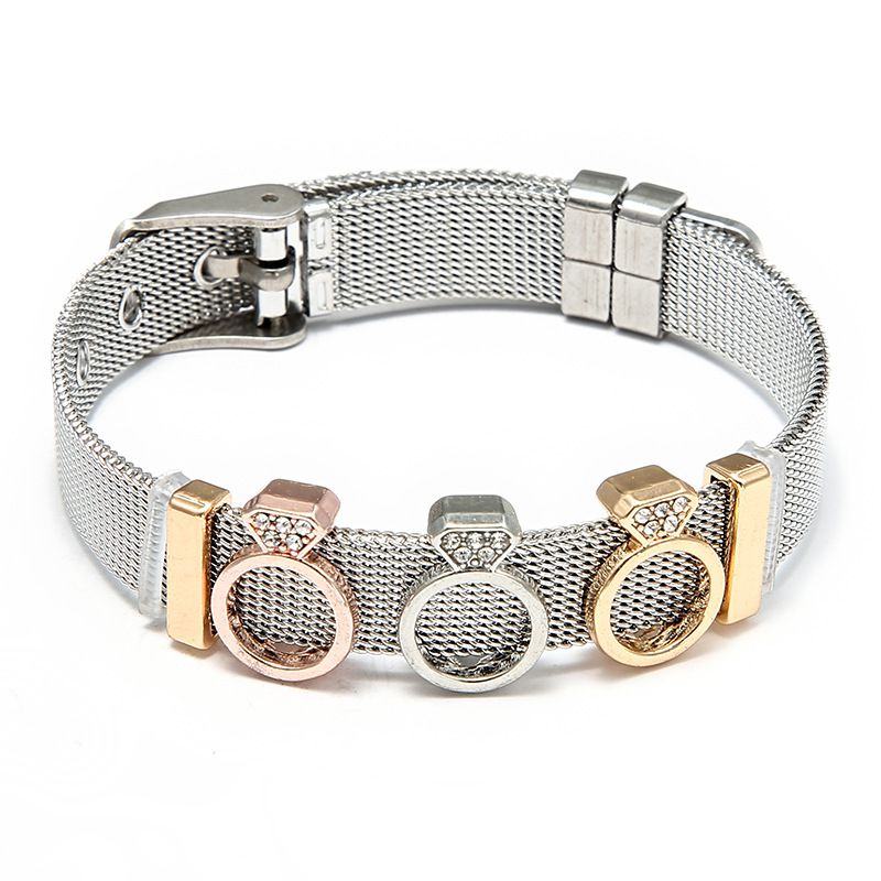 Fashion 13# Stainless Steel Geometric Strap Bracelet