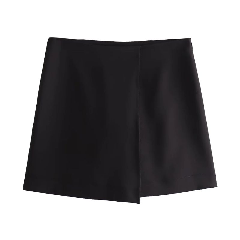 Fashion Black Polyester Cross Skirt