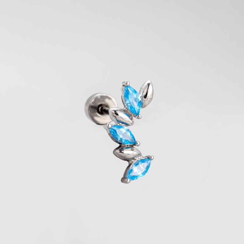 Fashion 5# (single) Titanium Steel Diamond-encrusted Piercing Nails (single)