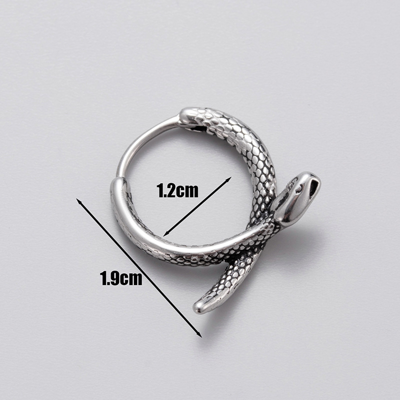 Fashion 8# Titanium Steel Geometric Round Men's Earrings (single)