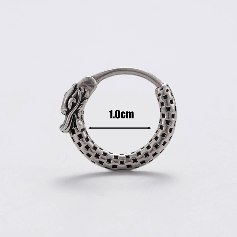 Fashion 1# Titanium Steel Geometric Round Men's Earrings (single)