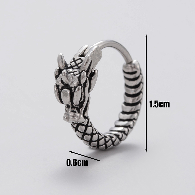 Fashion 2# Titanium Steel Geometric Round Men's Earrings (single)