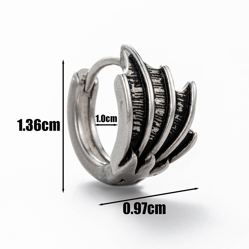 Fashion 7# Titanium Steel Geometric Men's Earrings (single)
