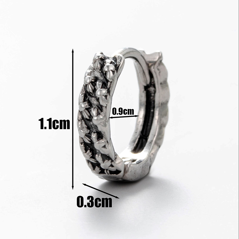 Fashion 4# Titanium Steel Geometric Men's Earrings (single)