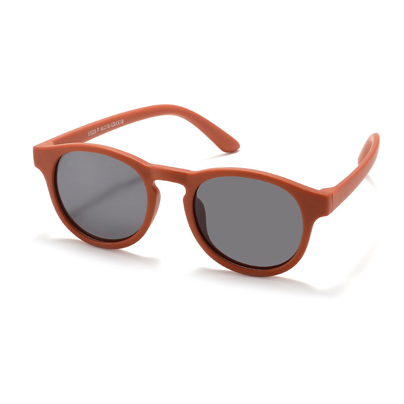 Fashion Matte Brown C18 Tac Round Children's Sunglasses