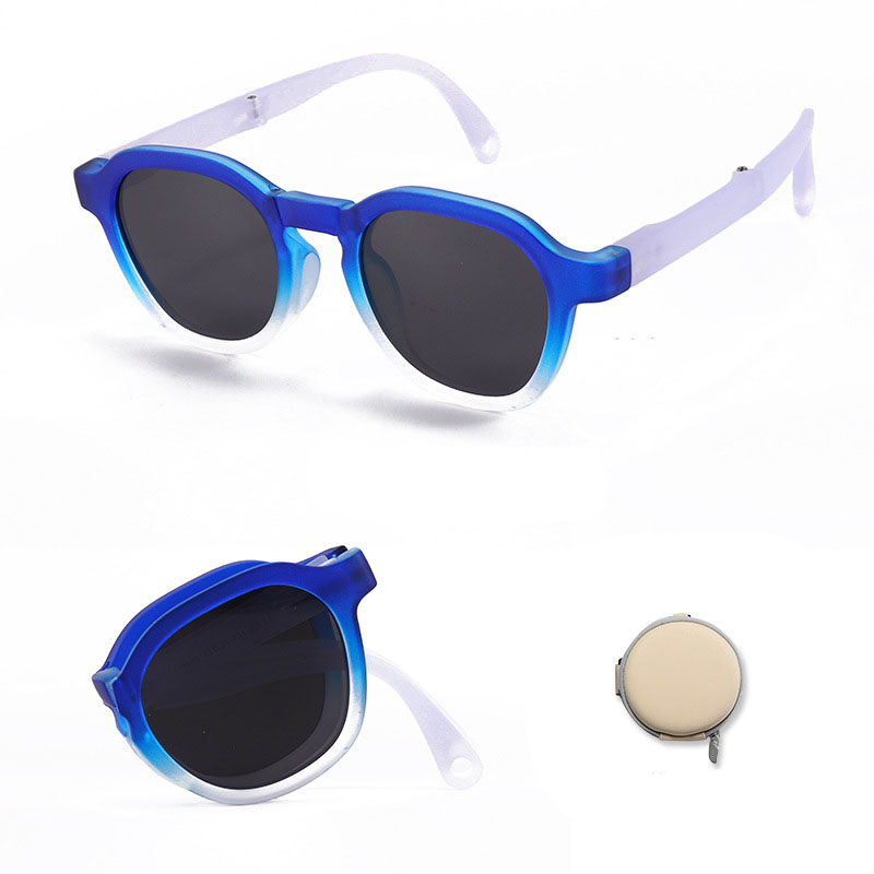 Fashion Gradient Blue C3 Children's Foldable Sunglasses