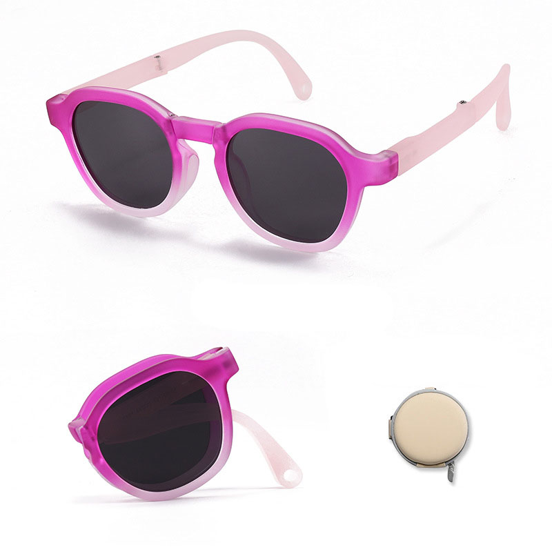 Fashion Gradient Pink C5 Children's Foldable Sunglasses
