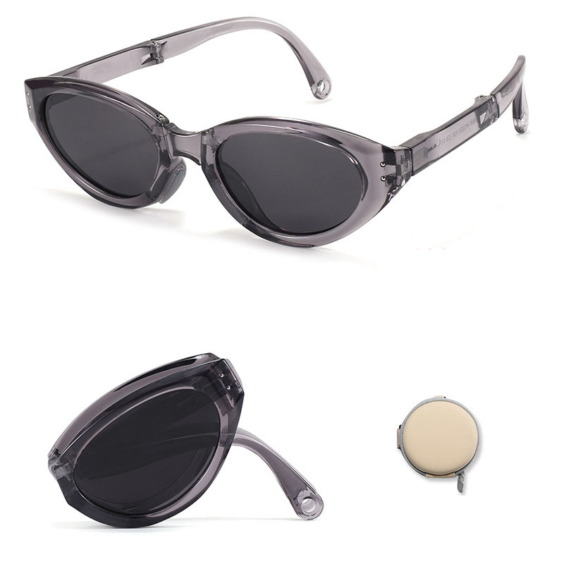 Fashion Transparent Gray C5 Cat Eye Children's Folding Sunglasses