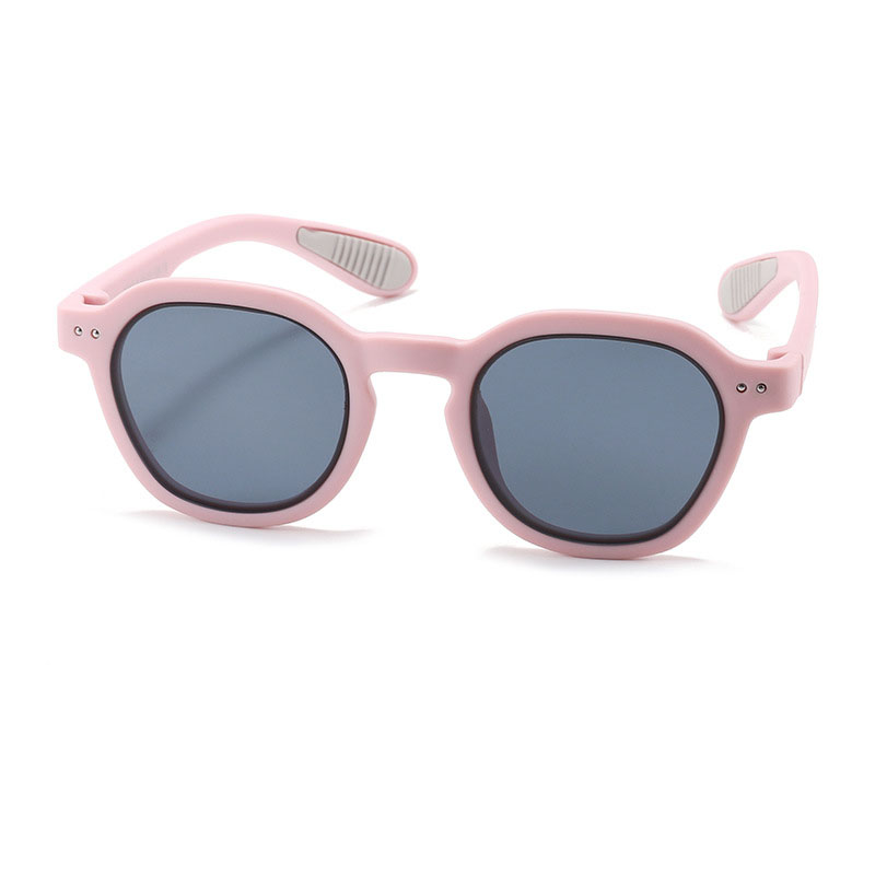 Fashion Rose Pink【pc Film】 Tac Round Children's Sunglasses