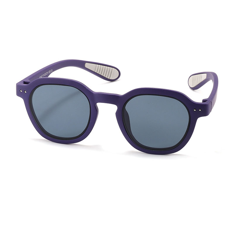 Fashion Grape Purple【pc Film】 Tac Round Children's Sunglasses