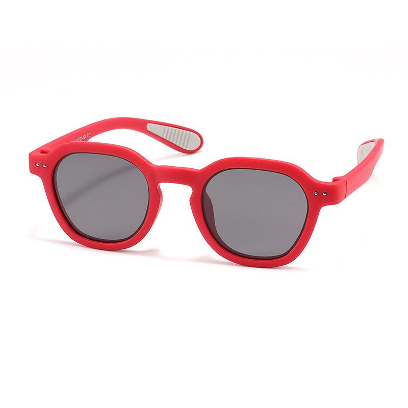 Fashion Flame Red [tac Polarizer] Tac Round Children's Sunglasses