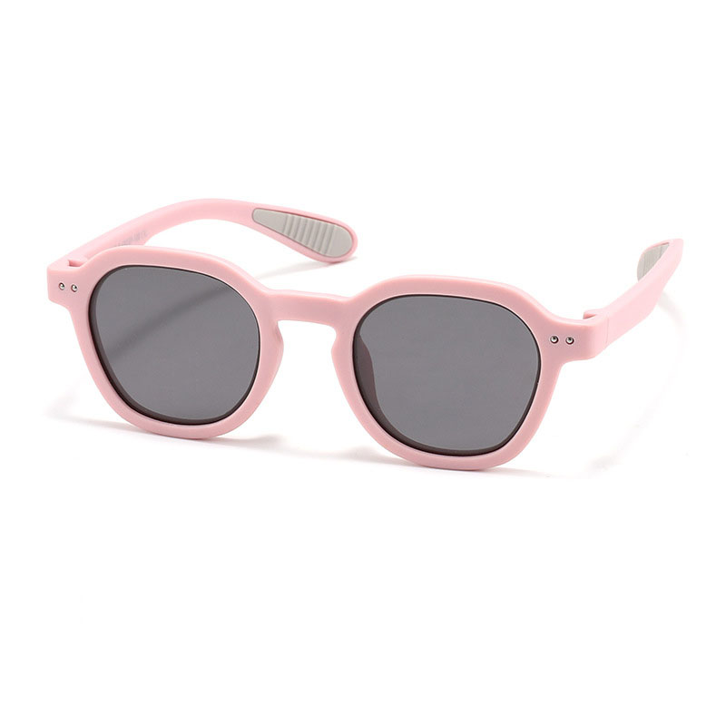 Fashion Rose Pink [tac Polarizer] Tac Round Children's Sunglasses