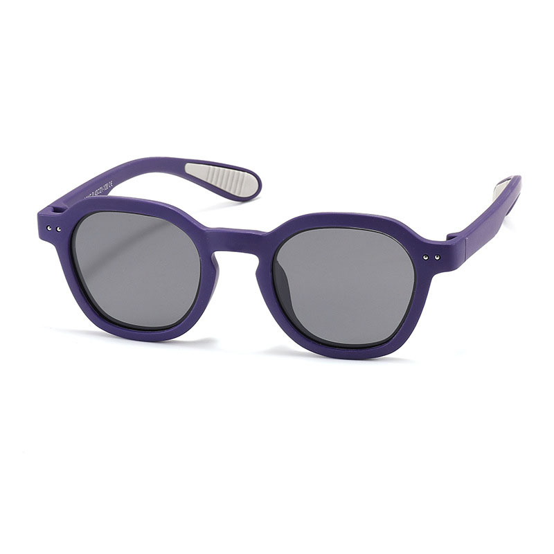 Fashion Grape Purple [tac Polarizer] Tac Round Children's Sunglasses