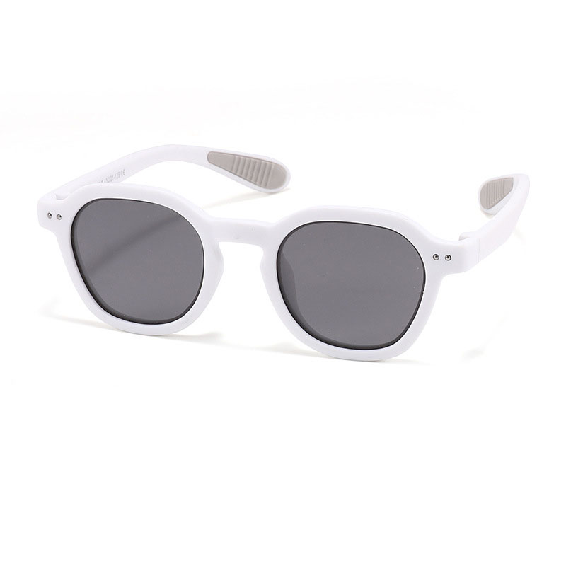 Fashion Shark White [tac Polarizer] Tac Round Children's Sunglasses
